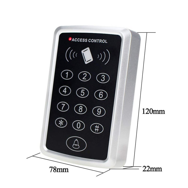 OBO HANDS Stand-Alone Door Access Control System Kit with 180kg/350lbs Electric Magnetic Lock, DC12V/3A Power Supply, Door Exit Button, 10pcs RFID EM ID Keyfobs/Cards - Image 2