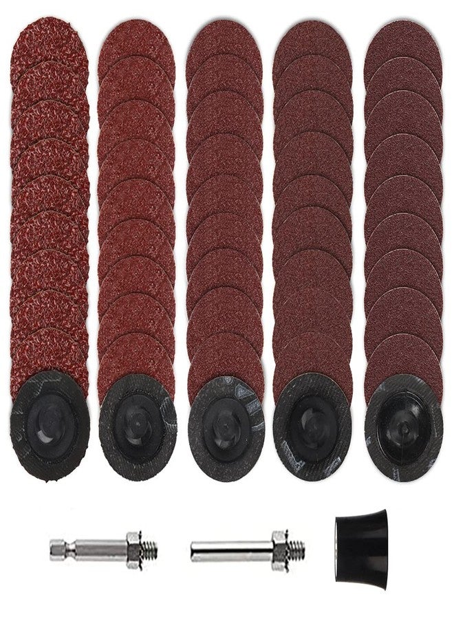 SI FANG 50PCS 1 Inch Quick Change Sanding Disc 40/60/120/180/240 Grit Roll Lock Quick Change Discs with 1/4" Round/Hex Holder, Surface Conditioning Discs Die Grinder Accessories - Image 1