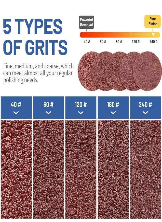 SI FANG 50PCS 1 Inch Quick Change Sanding Disc 40/60/120/180/240 Grit Roll Lock Quick Change Discs with 1/4" Round/Hex Holder, Surface Conditioning Discs Die Grinder Accessories - Image 2
