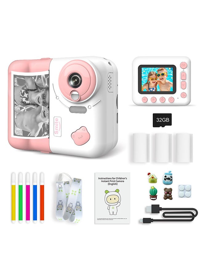 شو وو كاميرا أطفال بطباعة فورية 2.4 بوصة 1080 بكسل كاميرا فيديو رقمية للأطفال مع تقريب رقمي 10x وبطاقة TF - Image 1