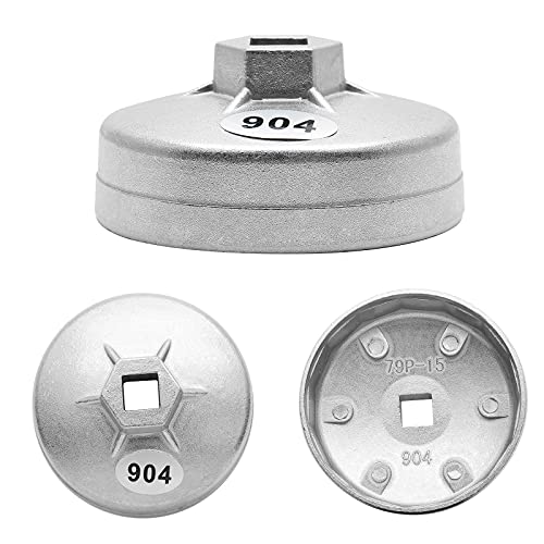 LDEXIN Model 904 Oil Filter Wrench, 79mm 15 Flute Filter Removal Cup Wrench, Oil Filter Cap Removal Socket Tool - Image 2