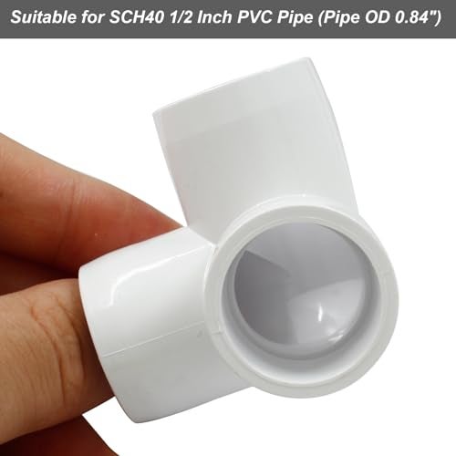 LifCratms 1/2 Inch 3 Way PVC Fitting, 1/2" Pipe Fittings PVC Pipe Joints Elbow Furniture Grade Pipe Connector for DIY Shelf Furniture Greenhouse Tent Pipe Frame - Pack of 4 - Image 5
