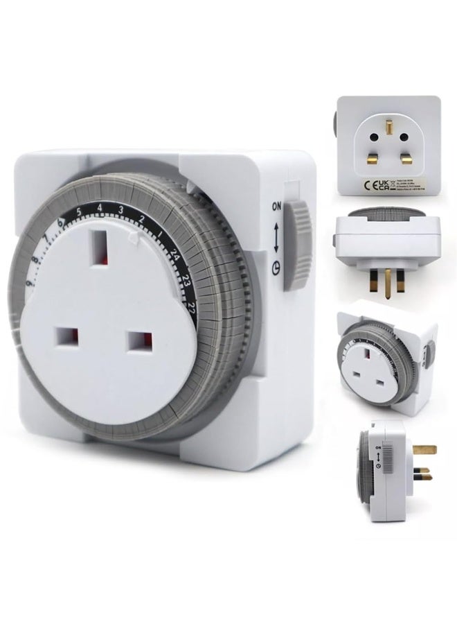 DUNISO Timer Plug Socket，24 Hour Segment Timer Switch,  Timer Socket Switch，Energy Saving and Convenient，for Home Appliances, for Lights, Indoor Lighting and Home Appliances  - Image 1
