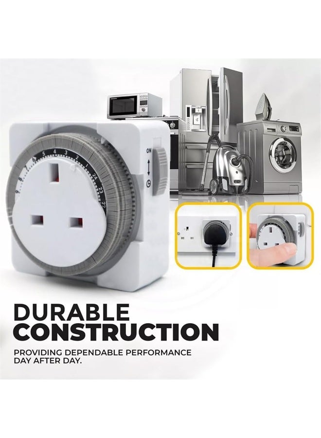 DUNISO Timer Plug Socket，24 Hour Segment Timer Switch,  Timer Socket Switch，Energy Saving and Convenient，for Home Appliances, for Lights, Indoor Lighting and Home Appliances  - Image 4