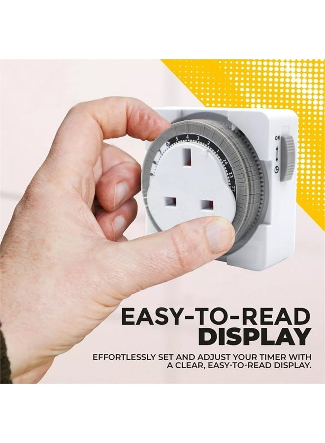 DUNISO Timer Plug Socket，24 Hour Segment Timer Switch,  Timer Socket Switch，Energy Saving and Convenient，for Home Appliances, for Lights, Indoor Lighting and Home Appliances  - Image 3