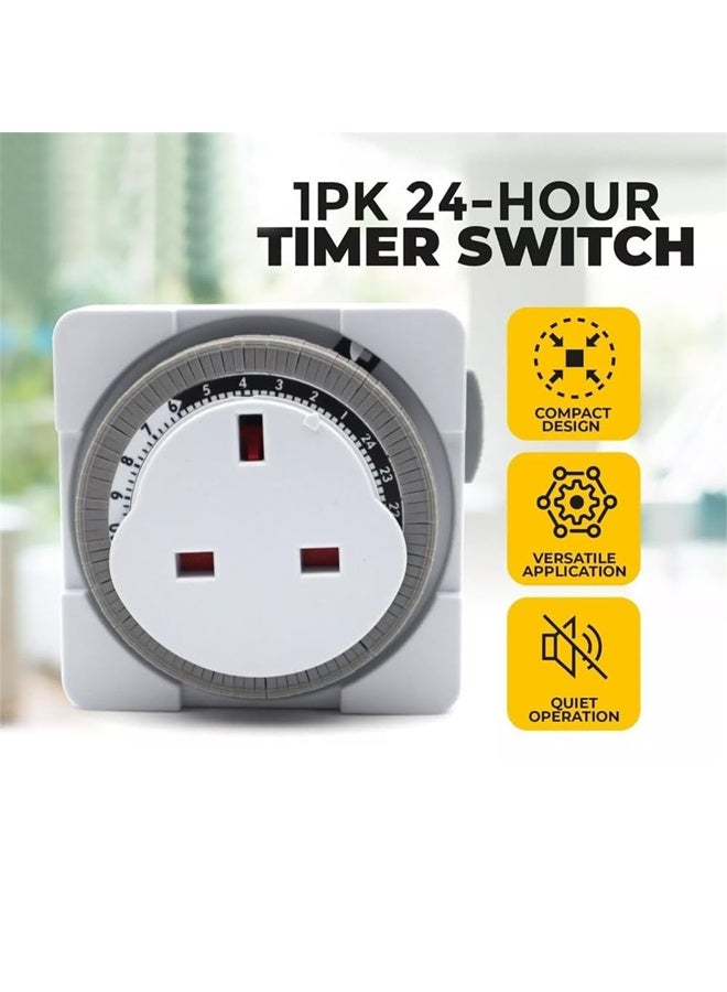 DUNISO Timer Plug Socket，24 Hour Segment Timer Switch,  Timer Socket Switch，Energy Saving and Convenient，for Home Appliances, for Lights, Indoor Lighting and Home Appliances  - Image 5