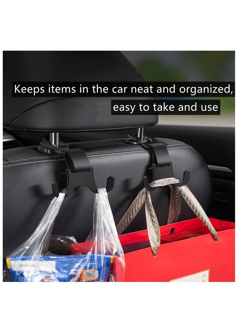 Excefore Car Seat Headrest Hook, Auto Seat Hooks for Bags and Daily Necessity, 4 Pack Headrest Hooks for Car, Black - Image 3