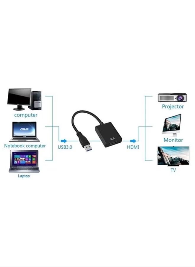 HDMI Female To USB Male Adapter Cable Black - Image 4