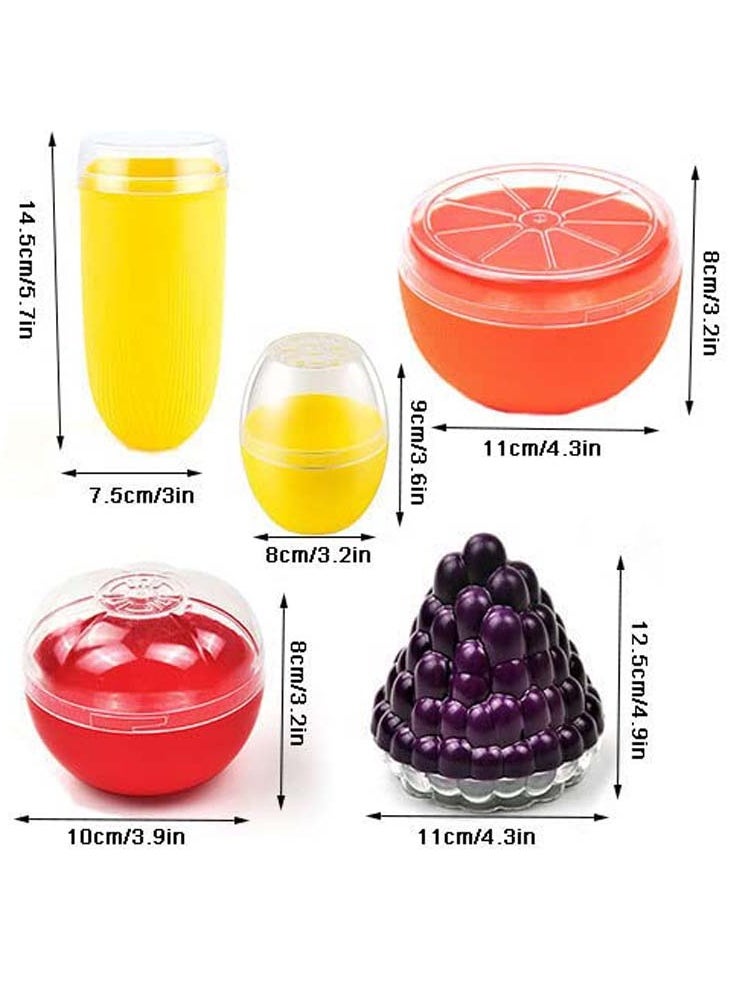 Generic - Set of 5 Reusable Plastic Fruit and Vegetable Storage Containers Ideal for Lemons Tomatoes Grapes Corn and Oranges Organize Fresh Produce - Image 1