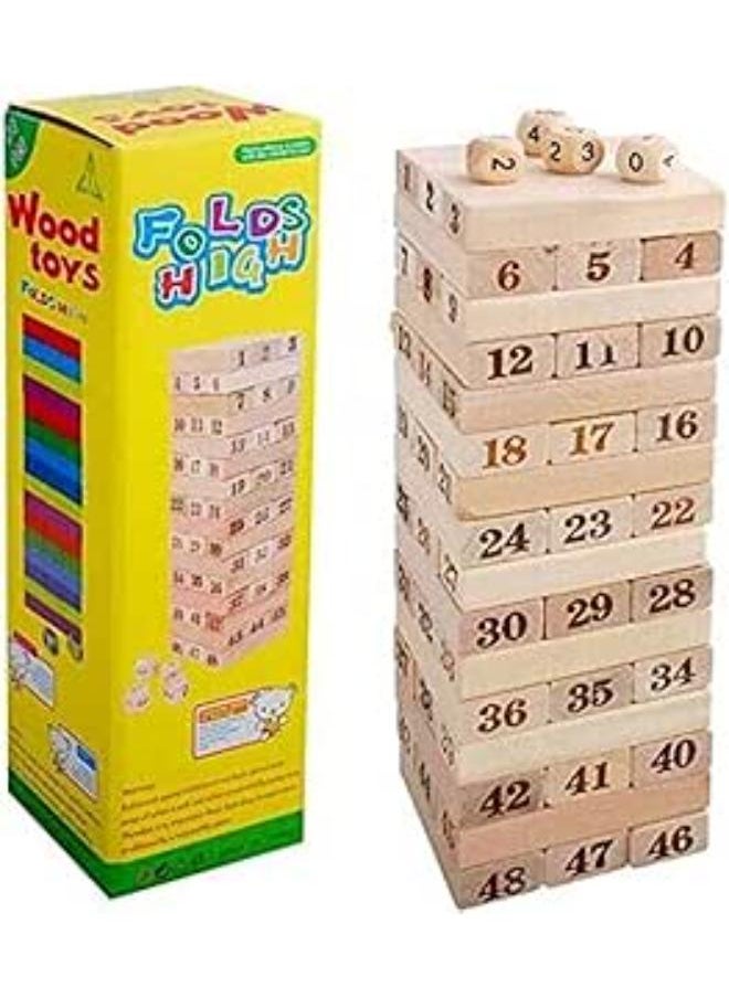 Large wood tower game 48 pieces,classic 