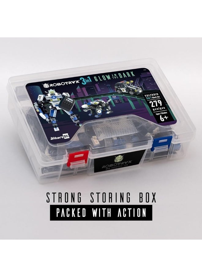 JitteryGit - JITTERYGIT Robot Police Mech Glow in The Dark Toy Cop Gift, SWAT Action Figure Buildable STEM Building Superheroes Soldier - Cool Present for Boys, Girls, Kids, Children Ages 6 7 8 9 10 Year Olds - Image 1
