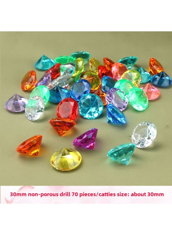 Children's Crystal Gem Animal Toys Archaeological Excavation Colorful Acrylic Plastic Treasure Amusement Park Capture Machine Diamond-Color:30mm Round Diamond One Jin - Image 1