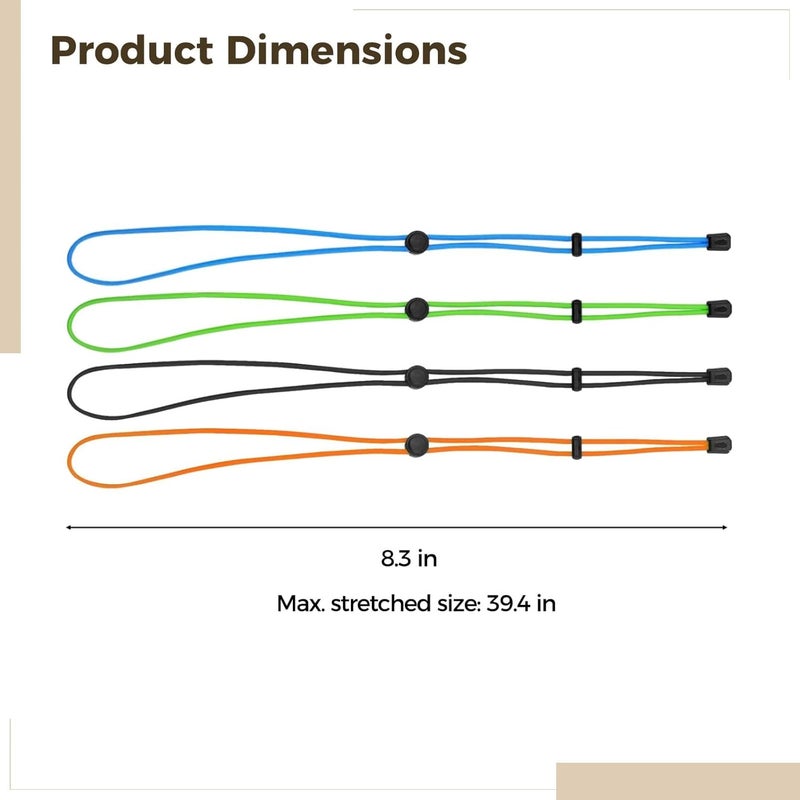 Four Sonar Detector Straps, Elastic, Adjustable Bungee, 8.3-39.4 in, Protective Cover, Multicolor - Image 3