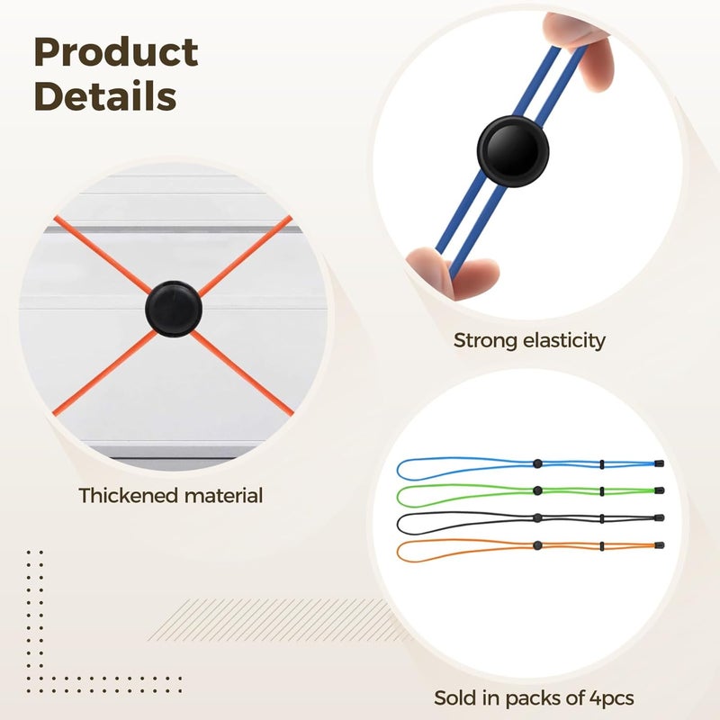 Four Sonar Detector Straps, Elastic, Adjustable Bungee, 8.3-39.4 in, Protective Cover, Multicolor - Image 2