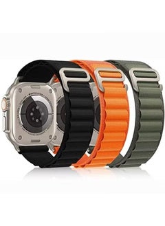 Pair Of 3 Pcs Replacement Apple Watch Ultra Alpine Loop Band Strap Compatible with 49MM 45MM 44MM 42MM For All Series