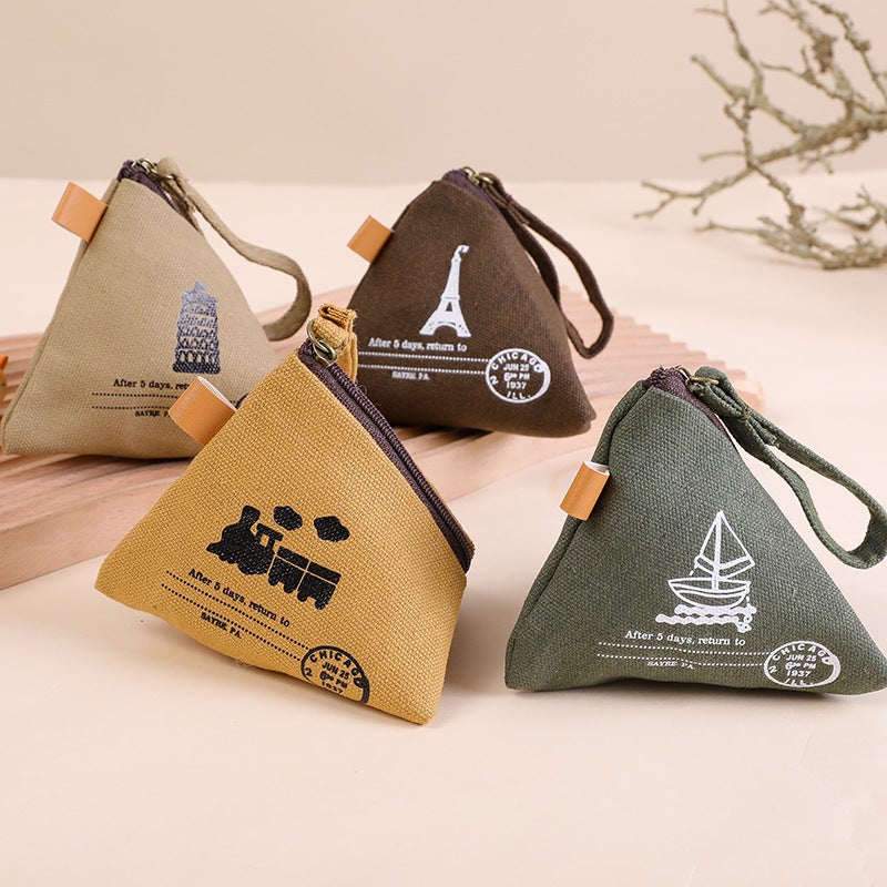 Cute Korean Creative Dumpling Coin Purse Canvas Retro Gift Key Pouch Average hair Average hair