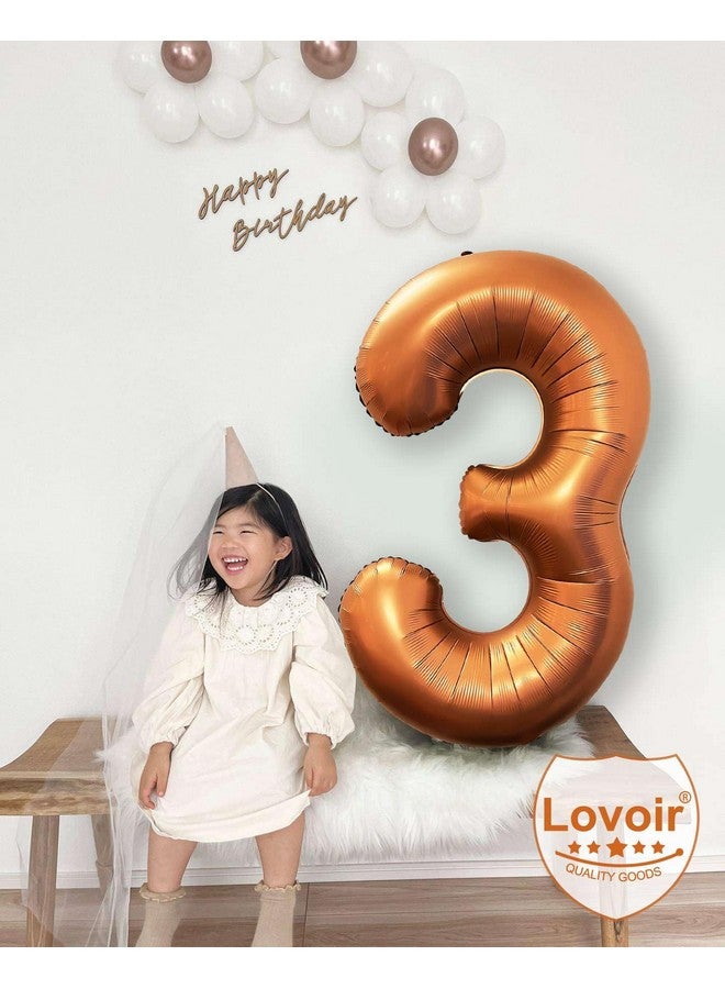 Lovoir بالون لوفوار 40 بوصة رقم 3 حجم كبير بالون رقمي ضخم من الفويل مايلاير هيليوم بالونات صفراء زعفرانية لمستلزمات حفلة عيد ميلاد ذات موضوع برتقالي رقم 3 احتفالات الذكرى decorations تصوير فوتوغرافي - Image 4