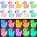 Yuronam 70 Pcs Luminous Tiny Ducks Mini Resin Ducks Glow in The Dark Duck Miniature Ornaments for Slime Dollhouse Garden DecorationMulti Colors - Image 2