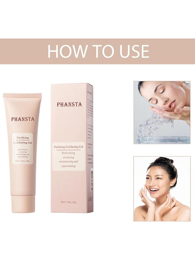 PHANSTA Purifying Exfoliating Gel, Exfoliating Gel, Purifying Exfoliating Moisturizing Gel, Gentle Exfoliating Gel Scrub for Face, Facial Purifying Exfoliator Cleanser - Image 5