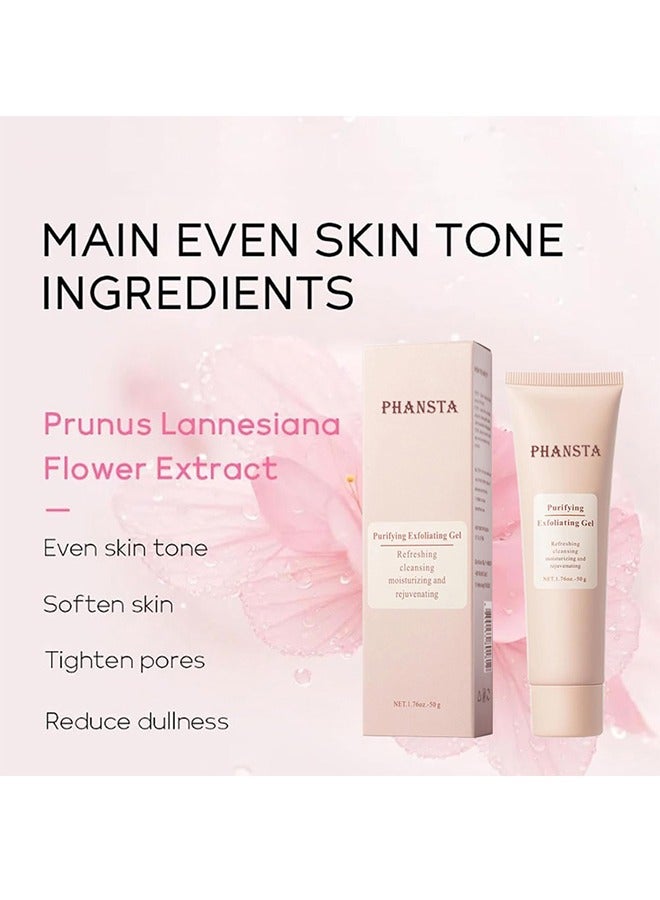PHANSTA Purifying Exfoliating Gel, Exfoliating Gel, Purifying Exfoliating Moisturizing Gel, Gentle Exfoliating Gel Scrub for Face, Facial Purifying Exfoliator Cleanser - Image 4