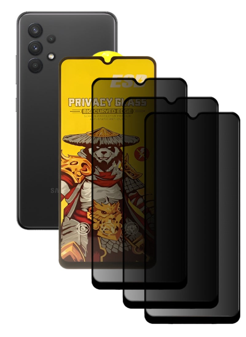 ESD 3 Pieces Tempered Dustproof Privacy Glass Screen Protector Compatible For Samsung Galaxy A32 4G - Image 1