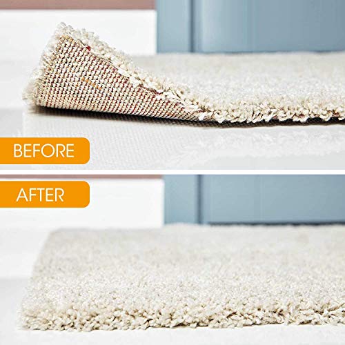 Sahhika Rug Tape, 10 Pcs Double Sided Non Slip Reusable Rug Stopper, Washable Rug Tape for Hardwood Floors, Tile Floors, Carpets, Floor Mats, Wall (Peal White) - Image 2