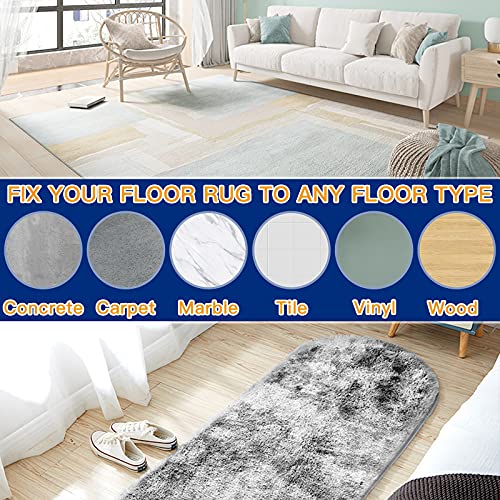 Sahhika Rug Tape, 10 Pcs Double Sided Non Slip Reusable Rug Stopper, Washable Rug Tape for Hardwood Floors, Tile Floors, Carpets, Floor Mats, Wall (Peal White) - Image 5