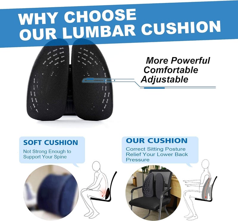 JUVIW Comfortable Lumbar Support Pillow Ergonomic Lower Back Pillow with Lumbar Support Lumbar Support Cushion Back Support Pillow for Wheelchairs Desks and Game Chairs Pack of 1 - Image 5