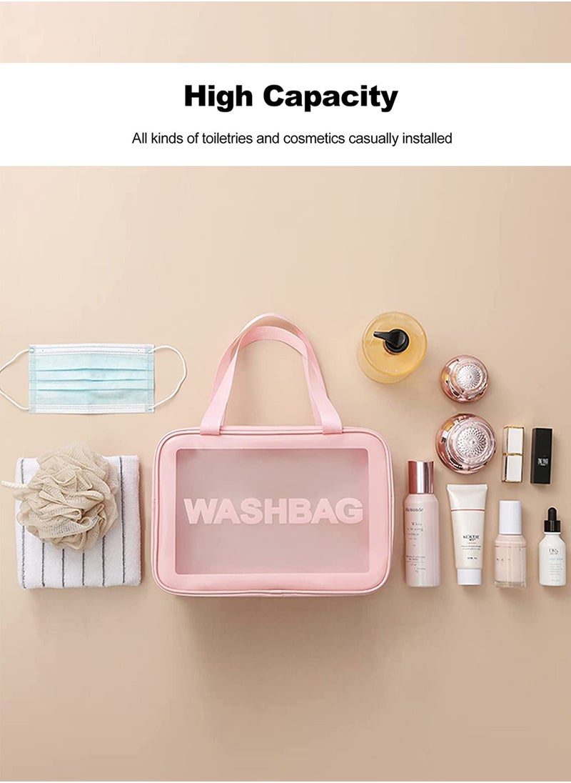 URbazaar 3Pcs Portable PVC Waterproof Cosmetic Bags Clear Travel Bags for Toiletries Transparent Travel Storage Carry Pouch Toiletry Bags and Cosmetics Organizer for Women Men  - Image 5