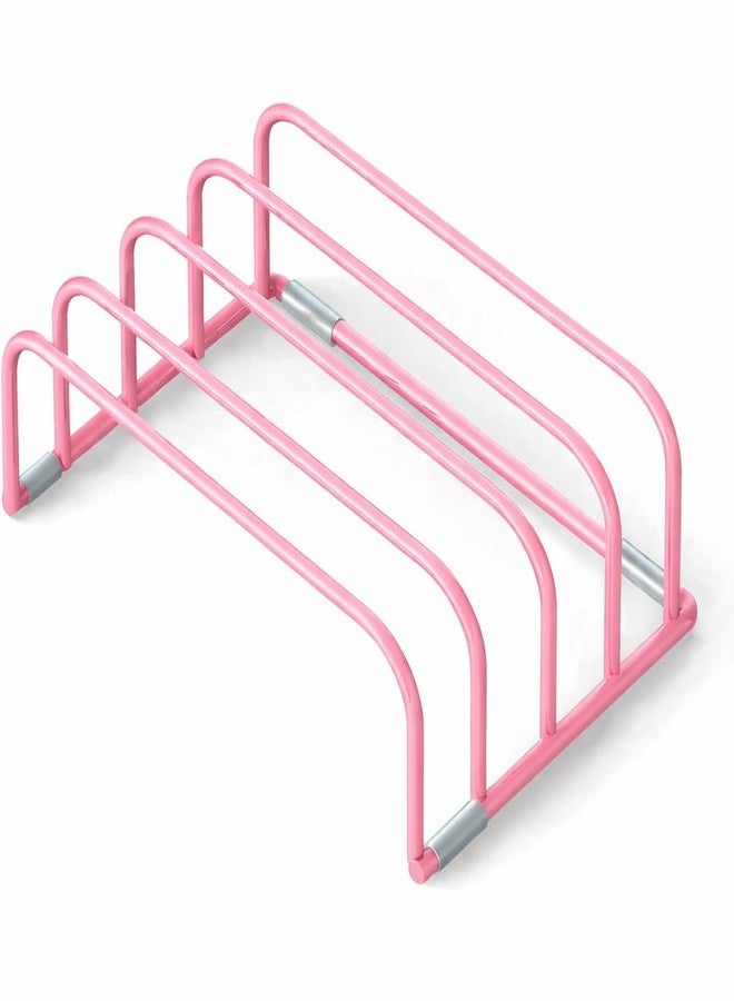 OGFC 59430 Cutting Board Storage Rack, Compact Cutting Board Organizer,Cutting Board Stand Holder,Bakeware,Cookie Sheets Organizer (1.0 Inch Width Slots) - Pink - Image 1