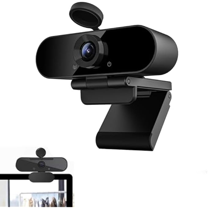 rayihni 4K WEBCAM WITH MICROPHONE, AUTOFOCUS & DUAL NOISE-CANCELING MICS, 1080P 60FPS STREAMING WEB CAMERA, AUTO LIGHT CORRECTION, PRIVACY COVER, PLUG AND PLAY, FOR ZOOM/SKYPE/TEAMS, PC MAC LAPTOP - Image 1