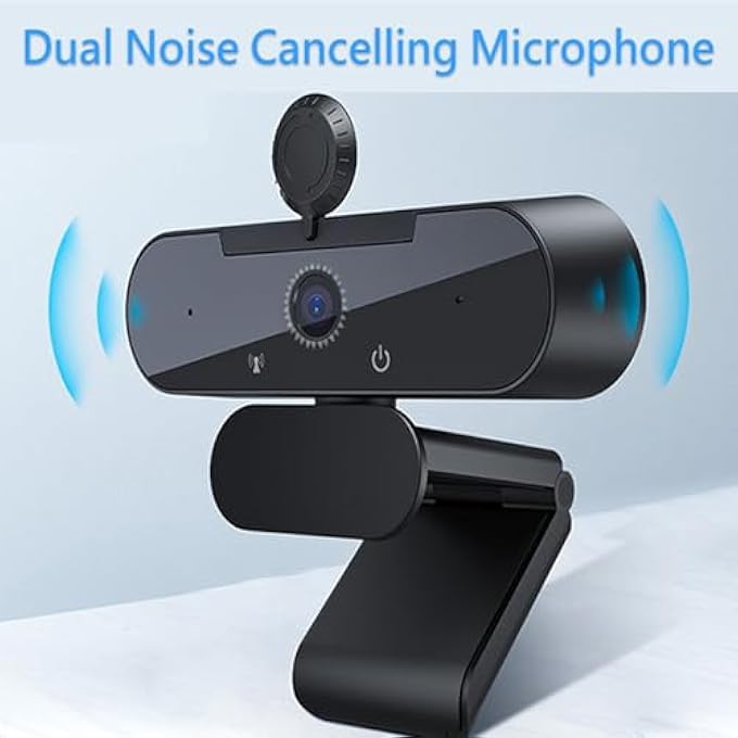 rayihni 4K WEBCAM WITH MICROPHONE, AUTOFOCUS & DUAL NOISE-CANCELING MICS, 1080P 60FPS STREAMING WEB CAMERA, AUTO LIGHT CORRECTION, PRIVACY COVER, PLUG AND PLAY, FOR ZOOM/SKYPE/TEAMS, PC MAC LAPTOP - Image 2