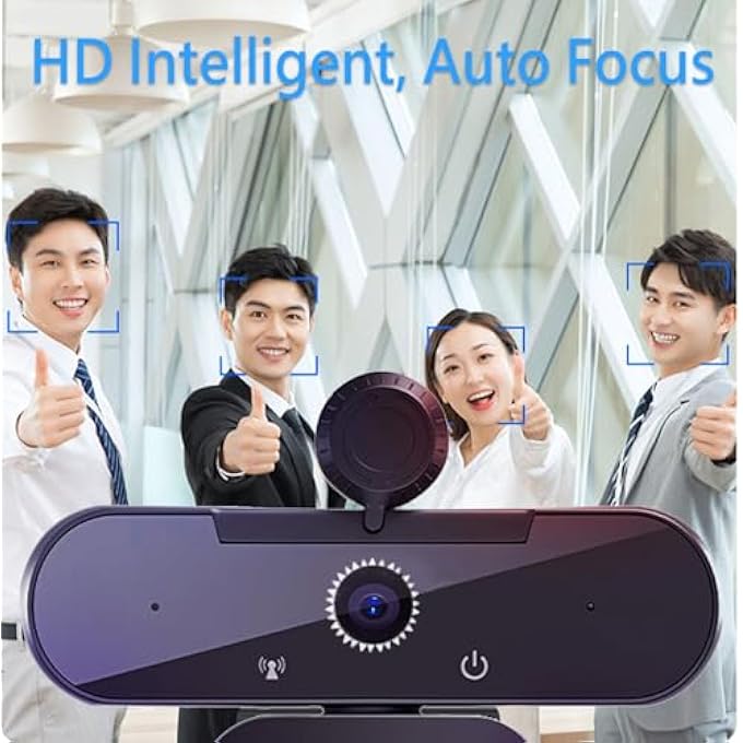 rayihni 4K WEBCAM WITH MICROPHONE, AUTOFOCUS & DUAL NOISE-CANCELING MICS, 1080P 60FPS STREAMING WEB CAMERA, AUTO LIGHT CORRECTION, PRIVACY COVER, PLUG AND PLAY, FOR ZOOM/SKYPE/TEAMS, PC MAC LAPTOP - Image 3