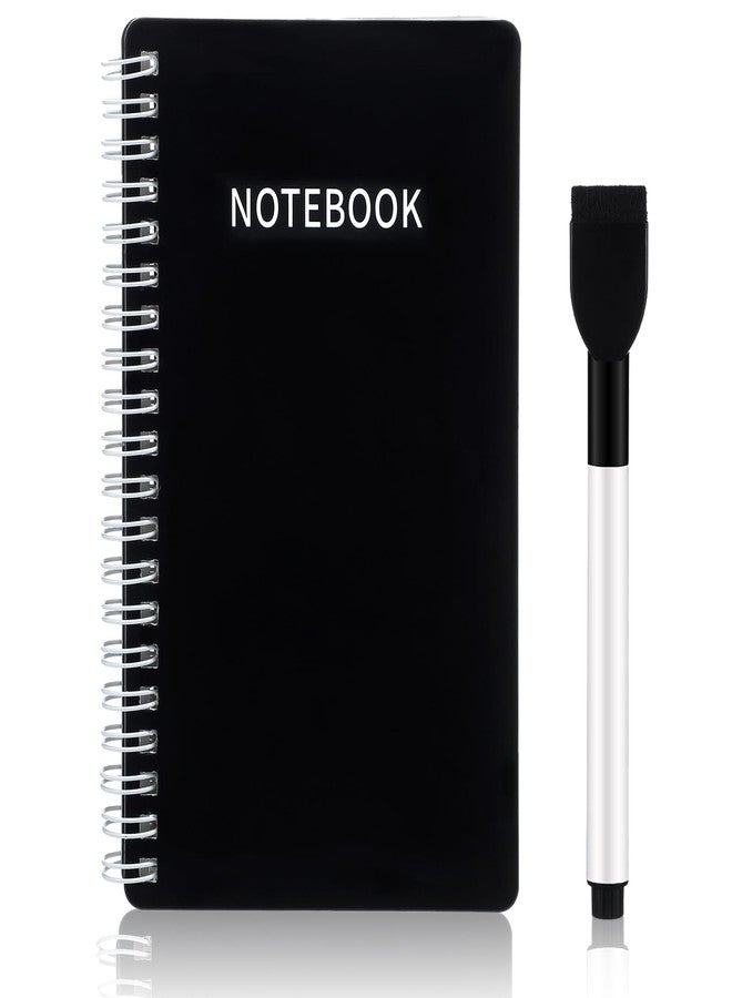 Feifeiya Portable White Board Dry Erase Notebook 4 x 7 Inch Mini White Board Dry Erase Reusable Notebook for Study, Meeting, Planning, Black - Image 1
