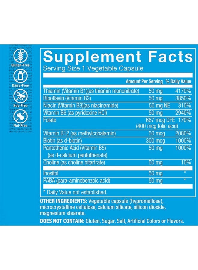 The Vitamin Shoppe B-Complex 50 (100 Veggie Capsules) - Image 3