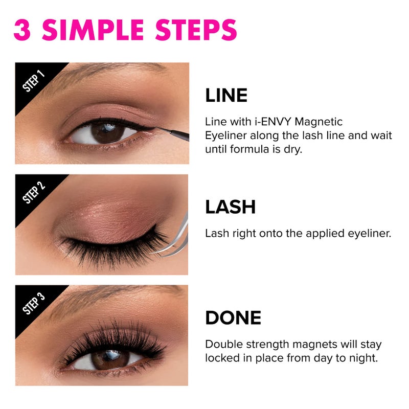 i.Envy i•ENVY Magnetic Human Hair Lashes Double Strength Reusable Lashes Easy To Apply, Everyday Wearable False Eyelashes - Image 5