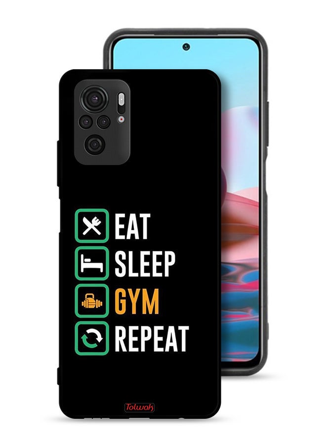 Tolwak Xiaomi Redmi Note 10S Protective Case Cover Eat Sleep Gym Repeat - Image 1