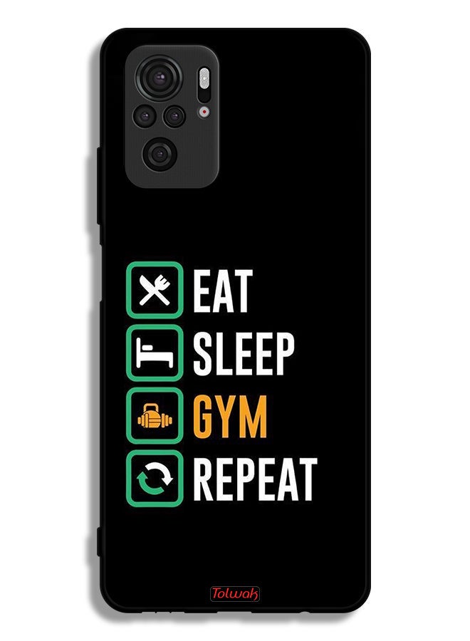 Tolwak Xiaomi Redmi Note 10S Protective Case Cover Eat Sleep Gym Repeat - Image 2