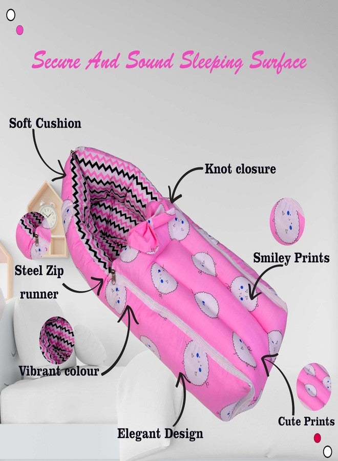 Kwitchy Baby Premium Cotton Bedding Set | Play Gym Bed | Nappy Changing Sheets (Pink, 0-6 Months) (3PCS Set) - Image 4