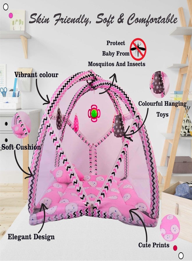 Kwitchy Baby Premium Cotton Bedding Set | Play Gym Bed | Nappy Changing Sheets (Pink, 0-6 Months) (3PCS Set) - Image 3