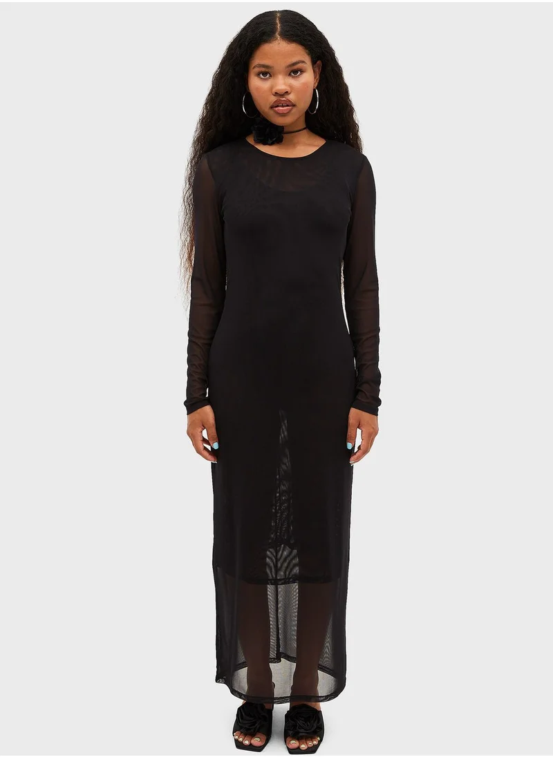 MONKI Round Neck Knitted Dress