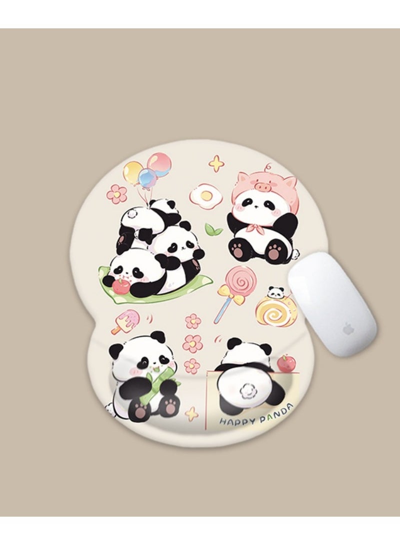 KUYING New Cute Panda Wrist Guard Mouse Pad 