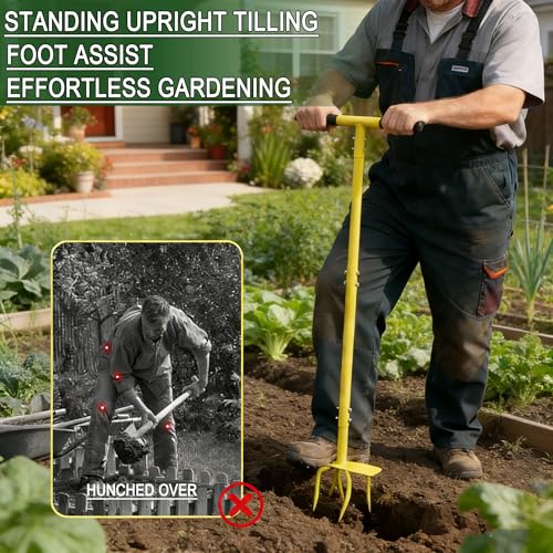 BARAYSTUS Hand Tiller Cultivator with Steel Garden Claw, Manual Twist Tiller Soil Loosening Garden Tool for Flower Beds, Raised Beds & Planter Boxes - Image 5