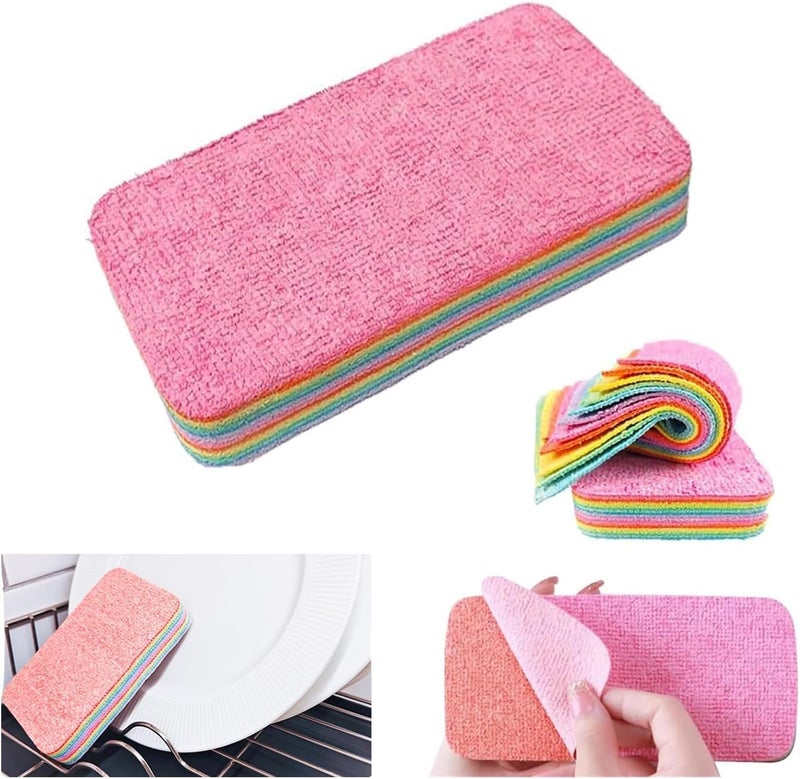 SUNNIFA Multicolour Microfiber Cleaning Sponges 12 Layer Tearable Rags Pack of 1 - Image 1