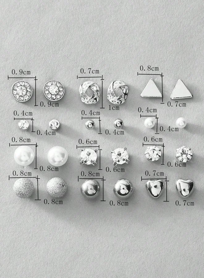 تايك تو Take Two Set of 12 - Silver Assorted Earrings