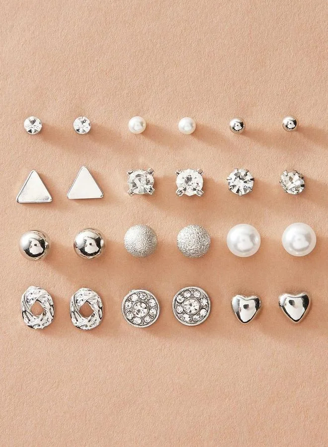 تايك تو Take Two Set of 12 - Silver Assorted Earrings