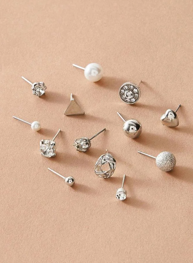 تايك تو Take Two Set of 12 - Silver Assorted Earrings
