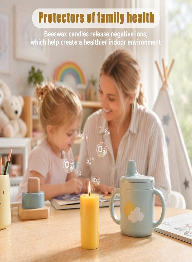 NOMFIX 4 Pack Pure Beeswax Pillar Candles, 160 Hours Long Burning Beeswax Candle, Bees Wax Candles for Home, Prayer, Emergency, Unscented, Smokeless & Dripless, 2x4 Inch - Image 3