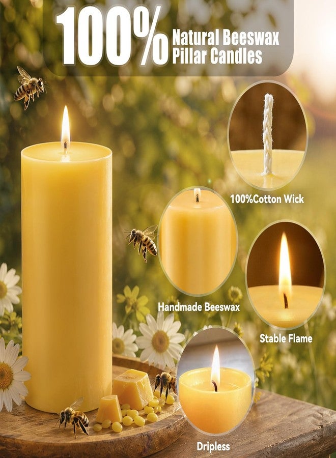 NOMFIX 4 Pack Pure Beeswax Pillar Candles, 160 Hours Long Burning Beeswax Candle, Bees Wax Candles for Home, Prayer, Emergency, Unscented, Smokeless & Dripless, 2x4 Inch - Image 5