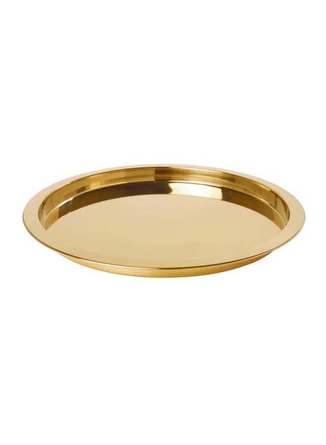 NIBEMINENT Round Stainless Steel Tray Gold 38cm  - Image 1